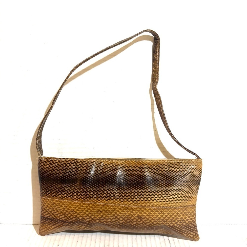 Vintage Brown Snakeskin leather Shoulder Bag